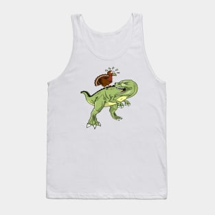 Thanksgiving Turkey Ridding A Dinosaur Tank Top